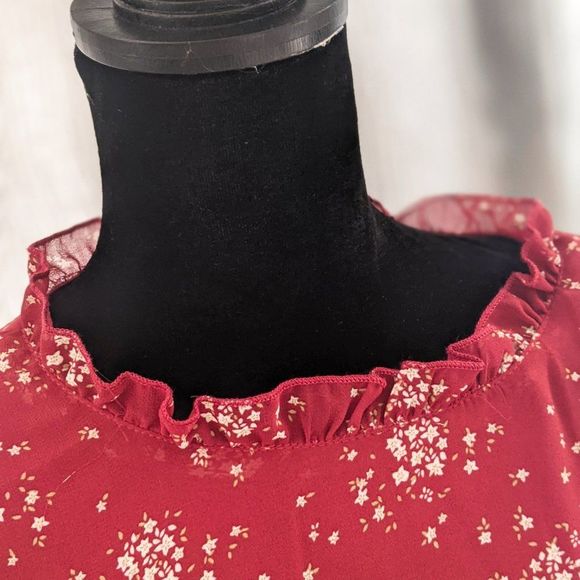 Hesperus Burgundy Floral Dress - NEW - Size Large - Picture 5 of 7